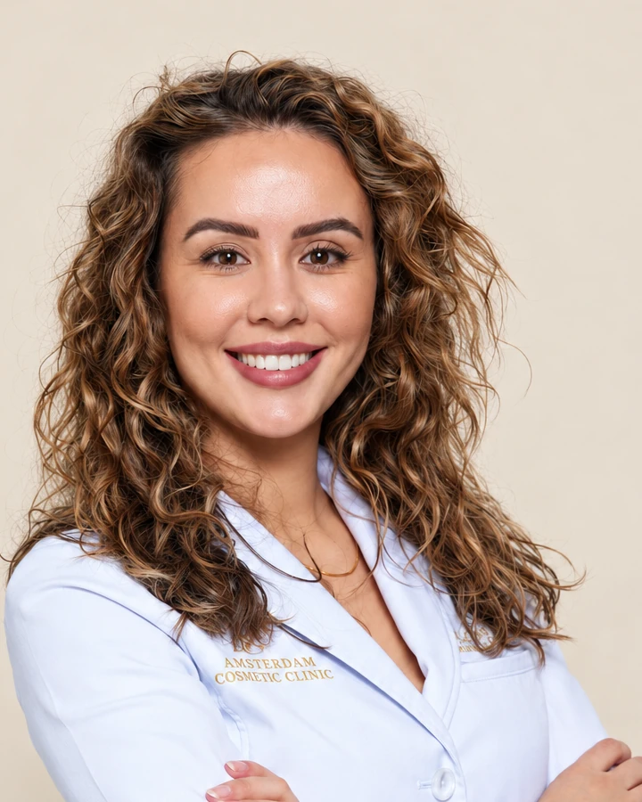 Drs. Saloua Mathurin in witte doktersjas